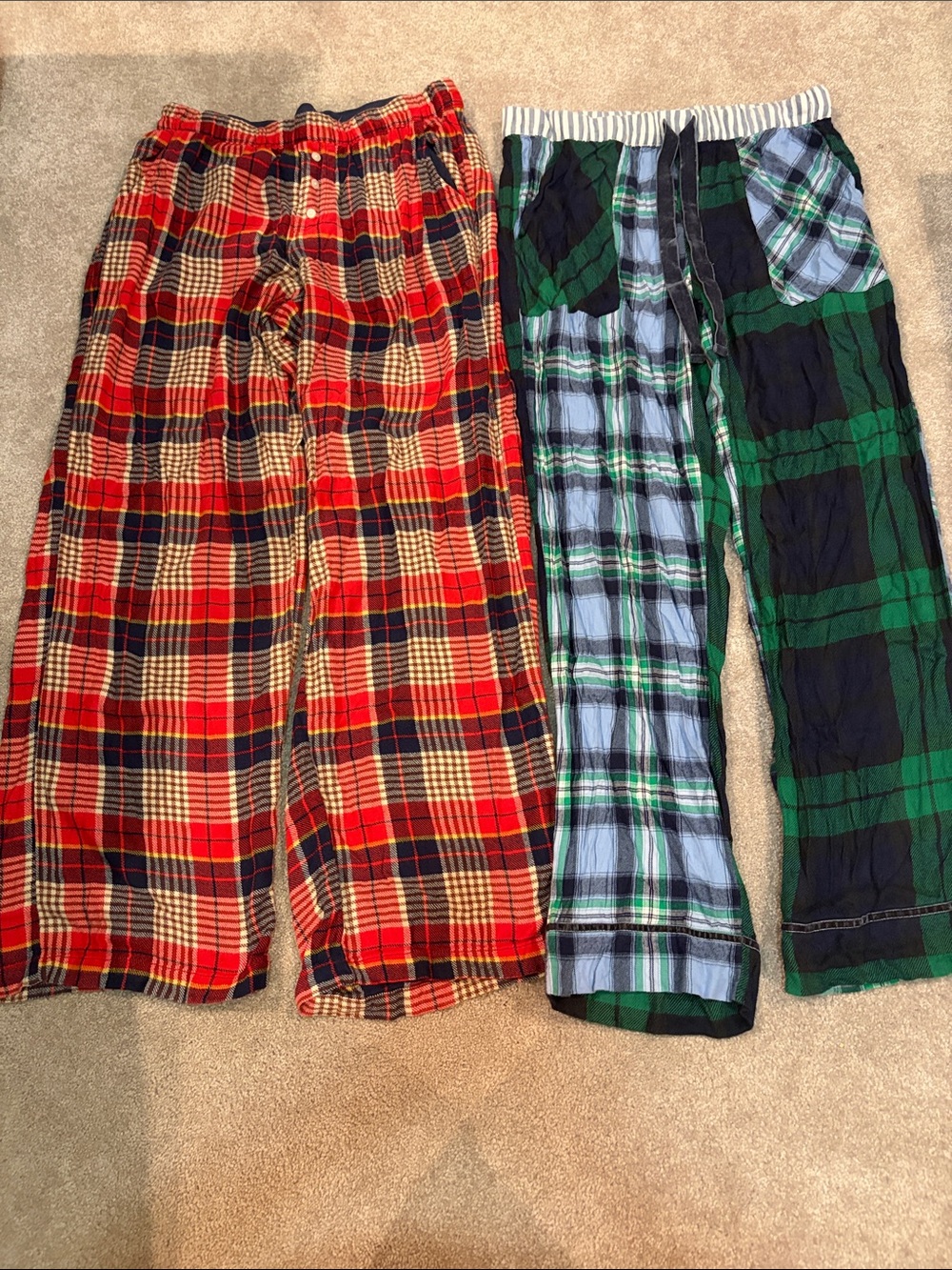 Aerie Plaid Flannel Pajama Pants - Red & Green